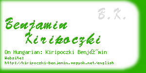 benjamin kiripoczki business card